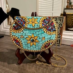 Mosaic purse/ metal purse multicolor brand new
